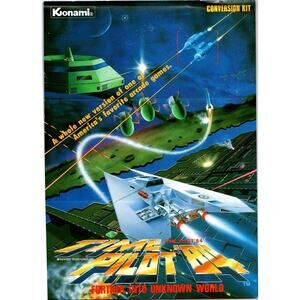 Time Pilot 84 Video Arcade Game FLYER Original Vintage RARE Oversize Space Age